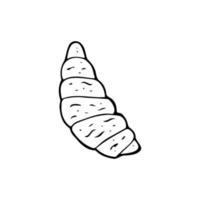 croissant doodle disegnato a mano. illustrazione vettoriale. vettore