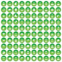 100 icone avatar impostano il cerchio verde vettore