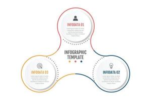 infografica aziendale. cerchio con 3 parti, gradini. modello vettoriale. vettore