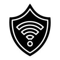 icona del glifo di sicurezza wifi vettore