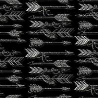 le frecce etniche azteche boho native con perline e piume vector l'illustrazione disegnata a mano del modello senza cuciture