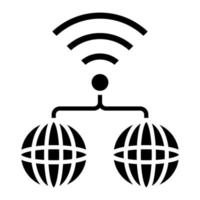 icona del glifo di connettività Internet vettore