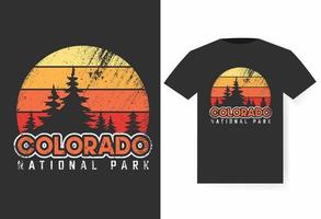 design t-shirt vintage colorado parco nazionale vettore