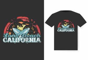 design t-shirt estiva, design t-shirt california beach vettore