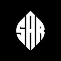 sar circle letter logo design con forma circolare ed ellittica. sar lettere ellittiche con stile tipografico. le tre iniziali formano un logo circolare. sar cerchio emblema astratto monogramma lettera marchio vettore. vettore