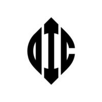 oic circle letter logo design con forma circolare ed ellittica. lettere oic ellisse con stile tipografico. le tre iniziali formano un logo circolare. oic cerchio emblema astratto monogramma lettera marchio vettore. vettore