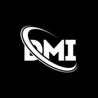 logo dmi. dmi lettera. design del logo della lettera dmi. iniziali logo dmi legate a cerchio e logo monogramma maiuscolo. tipografia dmi per il marchio tecnologico, commerciale e immobiliare. vettore