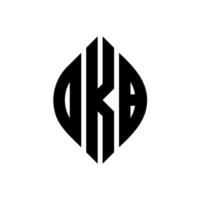 design del logo della lettera del cerchio okb con forma circolare ed ellittica. okb lettere ellittiche con stile tipografico. le tre iniziali formano un logo circolare. okb cerchio emblema astratto monogramma lettera marchio vettore. vettore