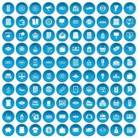 100 icone di vendita blu vettore