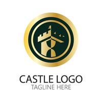 modello di progettazione dell'illustrazione di vettore del simbolo del logo del castello