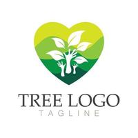 albero logo icona illustrazione vettoriale design.vector silhouette di un albero modelli di albero logo e radici albero della vita design illustrazione