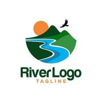 immagine di riserva del logo del fiume della valle vettore