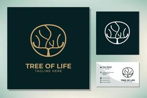 natura alberi illustrazione vettoriale logo design.