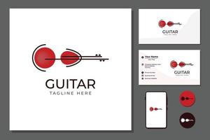ispirazione per il design del logo dell'icona della chitarra semplice vettore