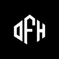 design del logo della lettera ofh con forma poligonale. design del logo a forma di poligono e cubo ofh. dei colori bianco e nero del modello di logo di vettore di esagono ofh. monogramma ofh, logo aziendale e immobiliare.