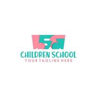 lsg design iniziale del logo della scuola per bambini vettore