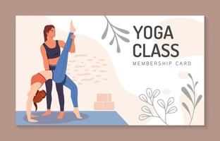 giovane donna che si gode una lezione di yoga, uno stile di vita sano, una ricreazione attiva, una giornata di yoga, una donna che fa esercizi di yoga. illustrazione vettoriale di carattere.