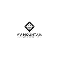 av, va design del segno del logo della montagna vettore