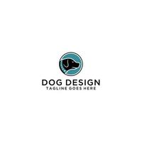 testa di cane carina all'interno di un'illustrazione dell'icona del vettore del logo del cerchio