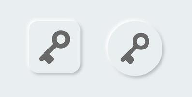 icona solida chiave in stile neomorfo. illustrazione vettoriale di segni di apertura.