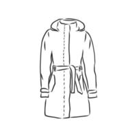 schizzo di vettore della giacca del cappotto invernale