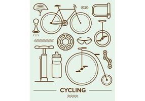Icone vettoriali in bicicletta