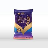 riso pacchetto mockup thailandia prodotti alimentari, illustrazione vettoriale