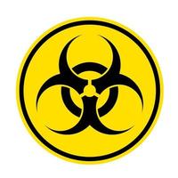segnale di rischio biologico. simbolo di pericolo. icona piatta vettoriale