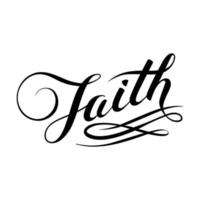 calligrafia di fede. scritte vettoriali scritte a mano. citazione cristiana per il design. poster tipografico