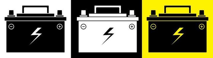 icona della batteria dell'auto con segno di carica elettrica. mantenendo la carica della batteria. manutenzione in officina. vettore