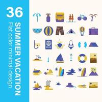 icona delle vacanze estive in un design minimale a colori piatti vettore
