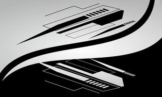 vettore di sfondo futuristico astratto in bianco e nero moderno.