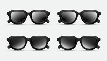 raccolta di occhiali da sole neri design icona vettore