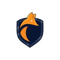 Scudo volpe arancione contrassegno astratto emblema pittorico logo simbolo iconico creativo moderno minimo modificabile in formato vettoriale