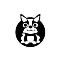 Boston terrier cucciolo marchio astratto emblema pittorico logo simbolo iconico creativo moderno minimo modificabile in formato vettoriale