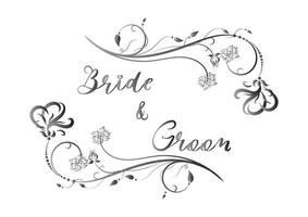 sposa e sposo matrimonio decorazione clip art illustrazione isolato su sfondo bianco vettore