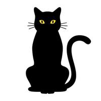 gatto nero su sfondo bianco vettore