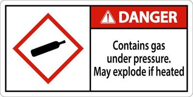 il pericolo contiene gas sotto pressione segno ghs su sfondo bianco vettore