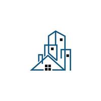 design del logo vettoriale di edifici e città immobiliari