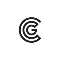 vettore di progettazione del logo della lettera iniziale cg o gc