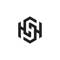 sh o hs lettera iniziale logo design monogramma vettore