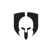 disegno del modello logo guerriero spartano, icona spartana, casco spartano. vettore