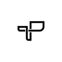 vettore del modello di progettazione del logo della lettera tp o pt.
