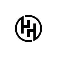 concetto di design del logo della lettera iniziale h o hh vettore