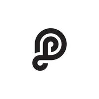 p o pp lettera logo design template vector