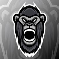 illustrazione grafica vettoriale di un gorilla in stile logo esport. perfetto per la squadra di gioco o il logo del prodotto
