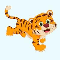 simpatico cartone animato tigre. illustrazione vettoriale