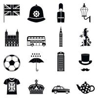 Gran Bretagna set di icone, stile semplice vettore