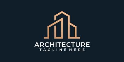 logo di costruzione moderna architettura monogramma residenziale vettore