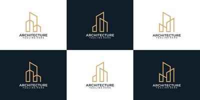 set di monogramma architettura immobiliare grafica proprietà logo design vettore
